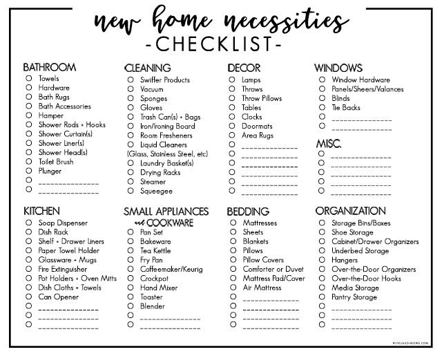moving into a new house checklist pdf
